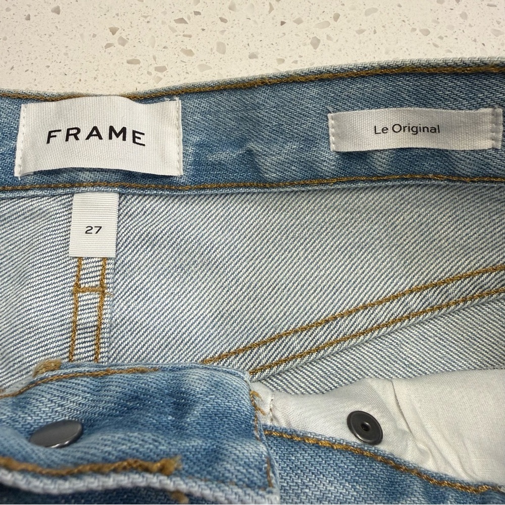 FRAME Le Original Jeans High Rise Crop Distressed Raw Hem NWT 27 - Picture 2 of 10